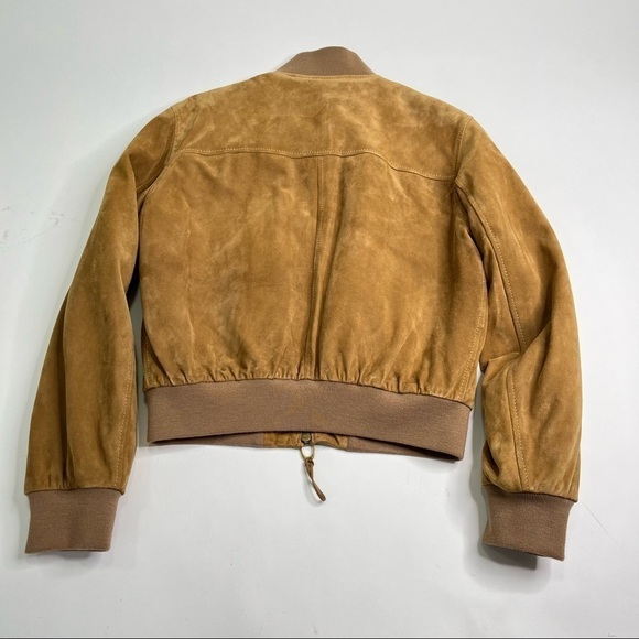 RALPH LAUREN Purple Label Wescott 100% Lamb Suede Camel Brown Bomber Soft Jacket - Picture 5 of 17